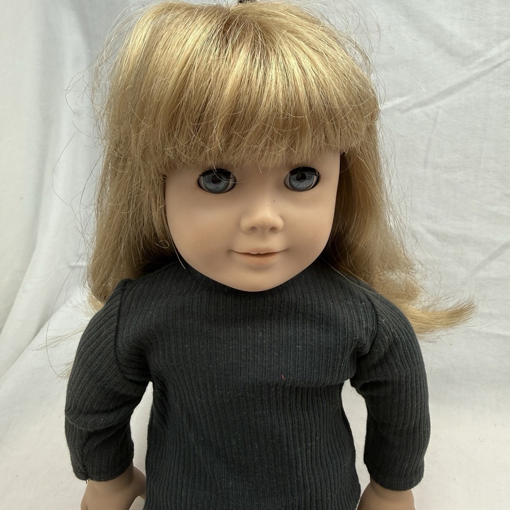Vintage American Girl Doll Blonde Hair Blue Eyes Teeth 18" Doll Argyle Tights